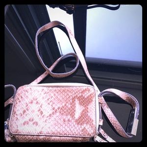 G.i.l.i blush pink snakeskin wallet mini crossbody